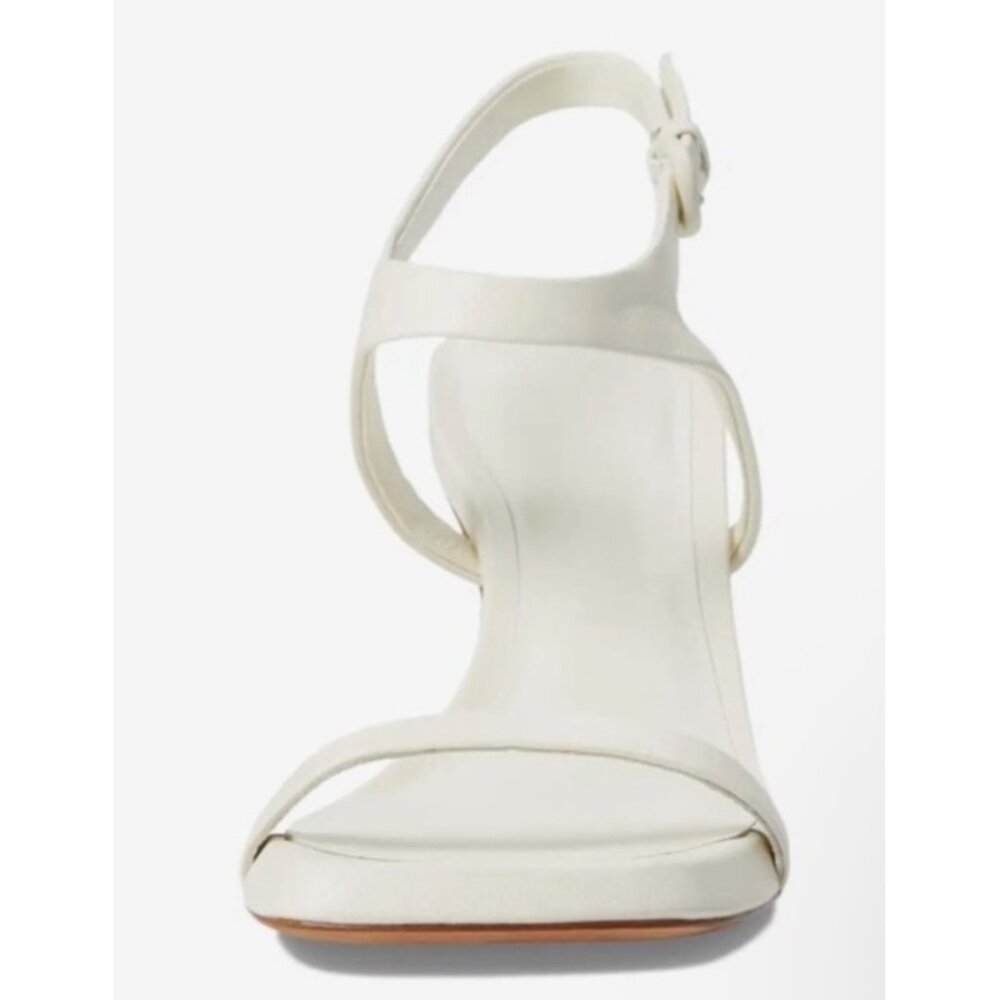 Vince Square Open Toe Luella Buckle Ankle Strap Size 8.5 NEW 3.25" Heel Marble C - Picture 7 of 11